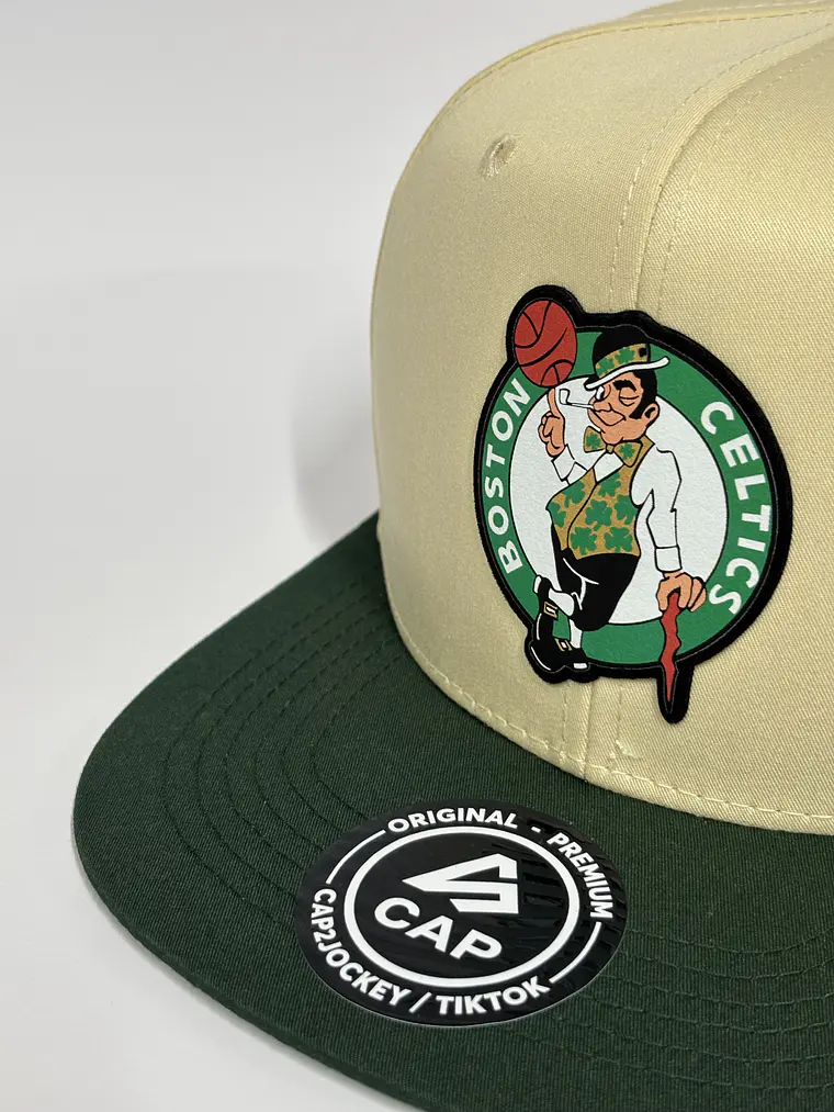 Gorra plana de lona 6p - Bitono Beige x Verde / Celtics Boston 2
