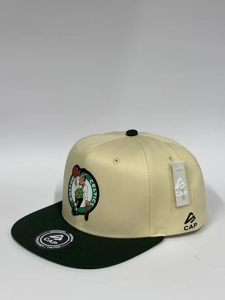 Gorra plana de lona 6p - Bitono Beige x Verde / Celtics Boston 3