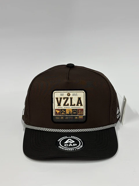 Gorra de lona 5p láser - Bicolor Marrón x Negro - VZLA 2026 