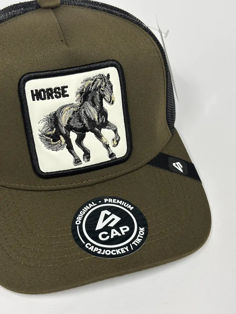 Jockey de malla 5p - Verde musgo / Caballo  2