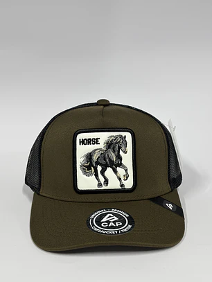 Jockey de malla 5p - Verde musgo / Caballo 