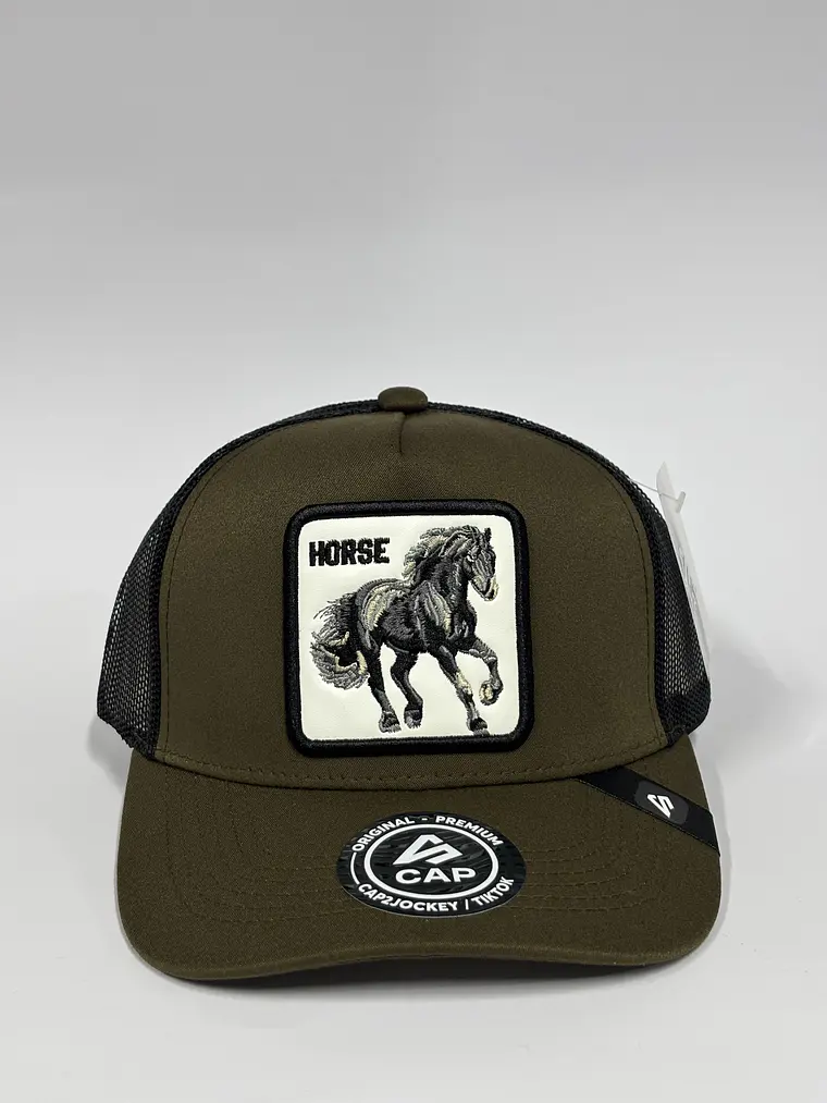 Jockey de malla 5p - Verde musgo / Caballo  1