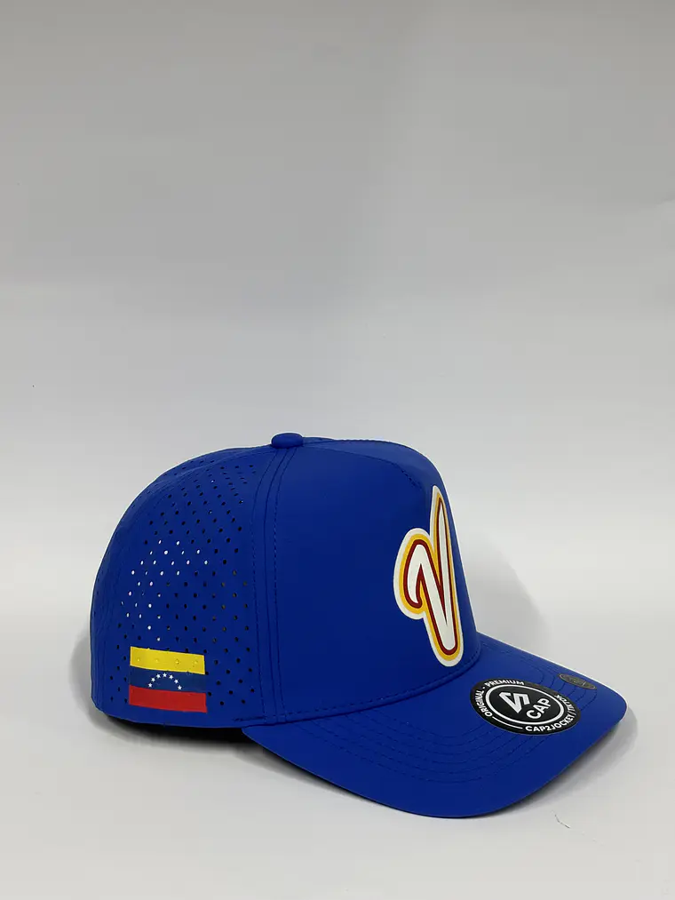 Gorra de lona 5p - Azul rey / V Venezuela oficial CMB  2