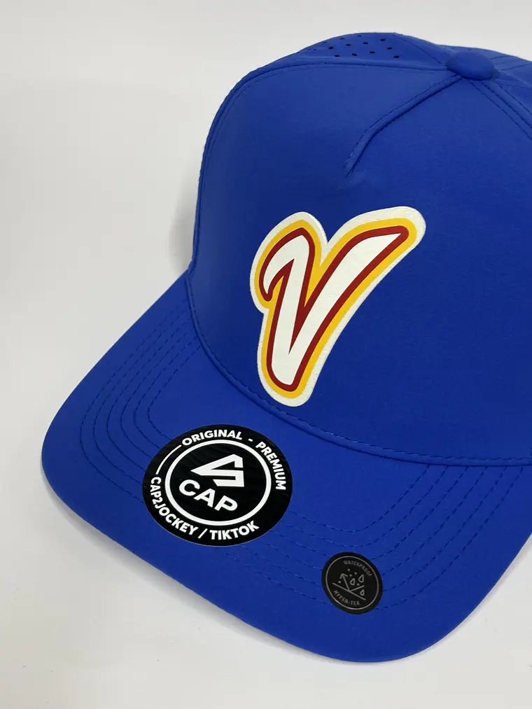 Gorra de lona 5p - Azul rey / V Venezuela oficial CMB  3