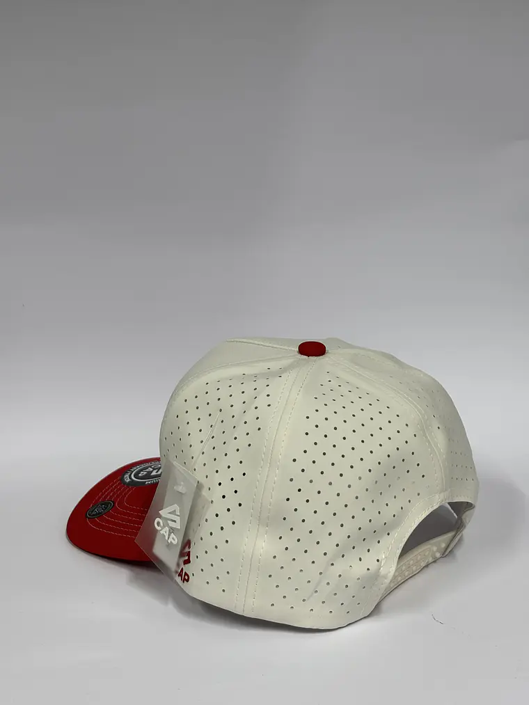Gorra de lona 5p - Bicolor Blanco x rojo - F1  4