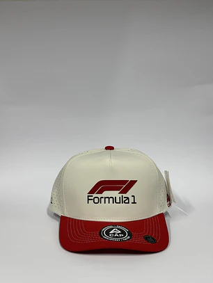 Gorra de lona 5p - Bicolor Blanco x rojo - F1 
