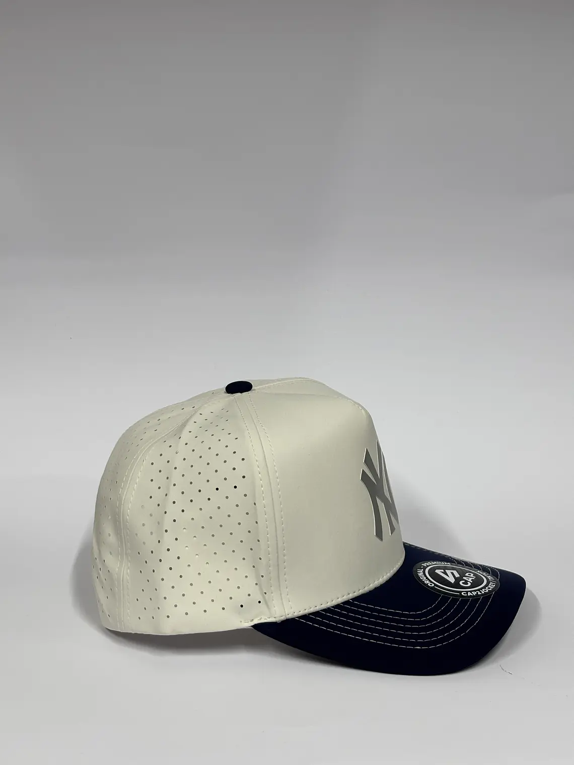 Gorra de lona 5p láser - Bicolor Blanco x Azul M / New York silver  4