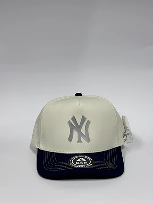 Gorra de lona 5p láser - Bicolor Blanco x Azul M / New York silver 