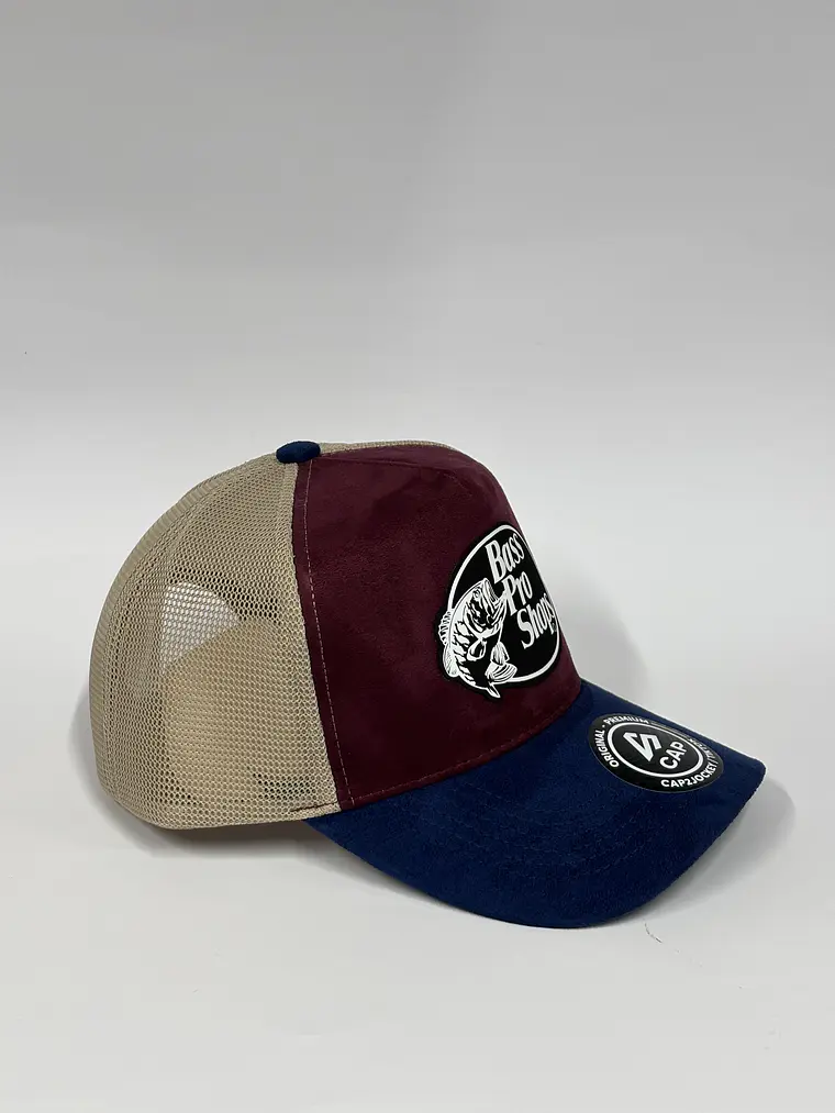jockey de malla 5p - tricolor Beige x burdeo x azul - Bass pro shop  2