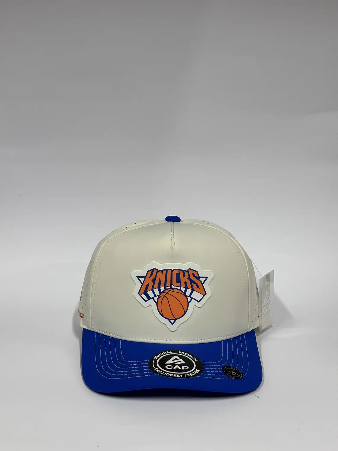 Gorra de lona 5p láser - Bicolor Blanco H x Azul R / knicks  1