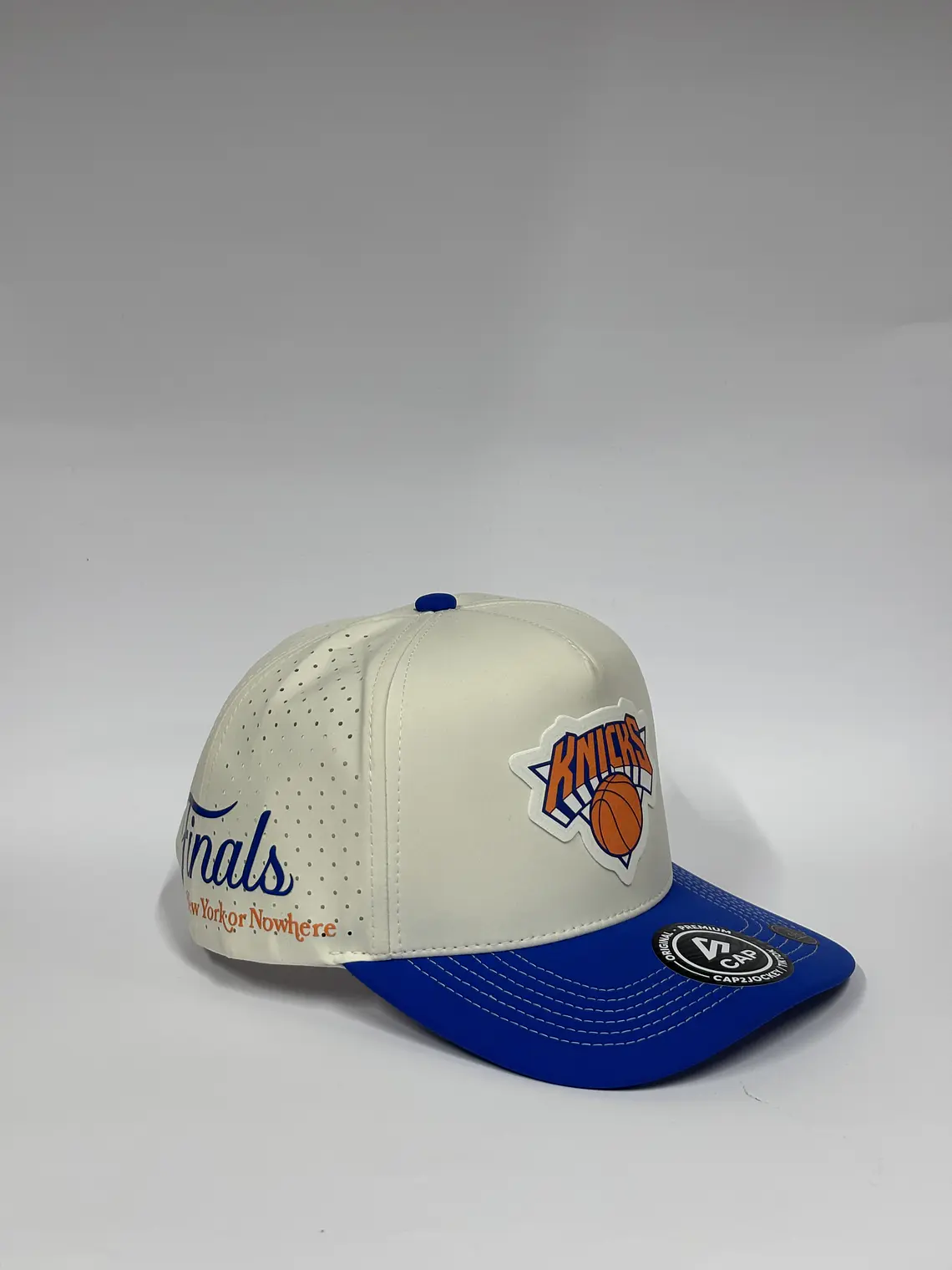 Gorra de lona 5p láser - Bicolor Blanco H x Azul R / knicks  3