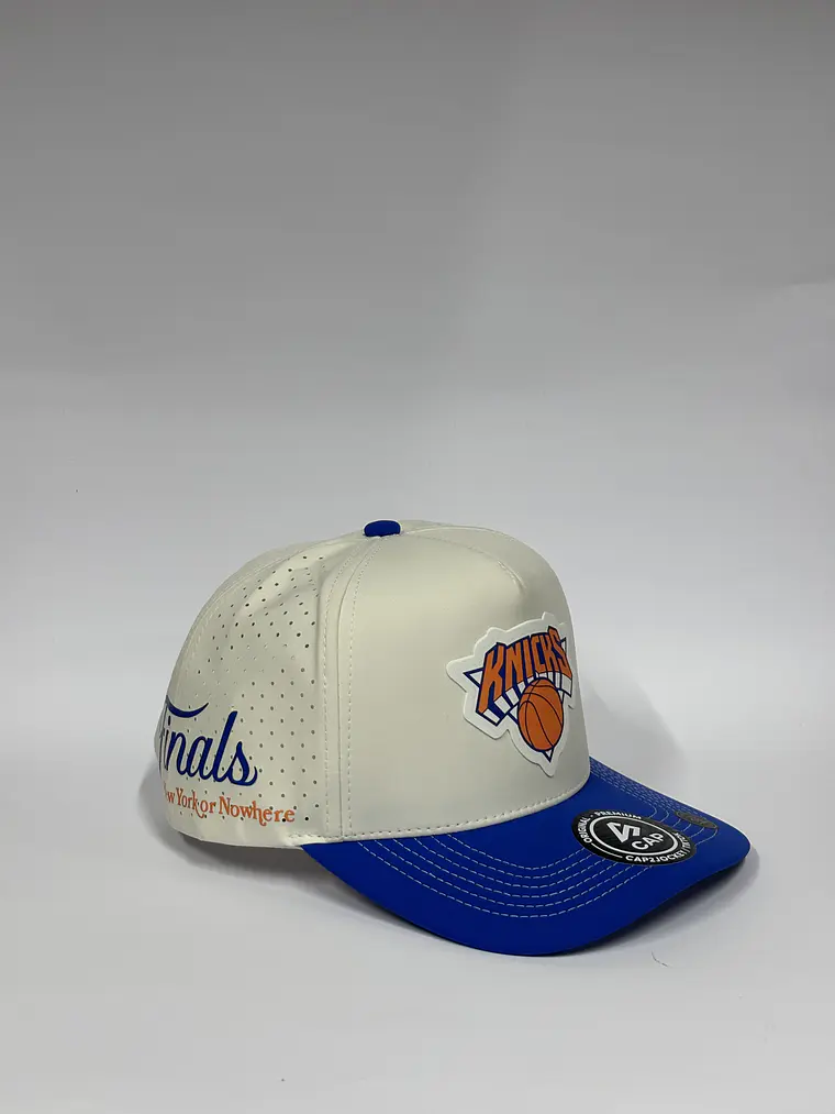 Gorra de lona 5p láser - Bicolor Blanco H x Azul R / knicks  3