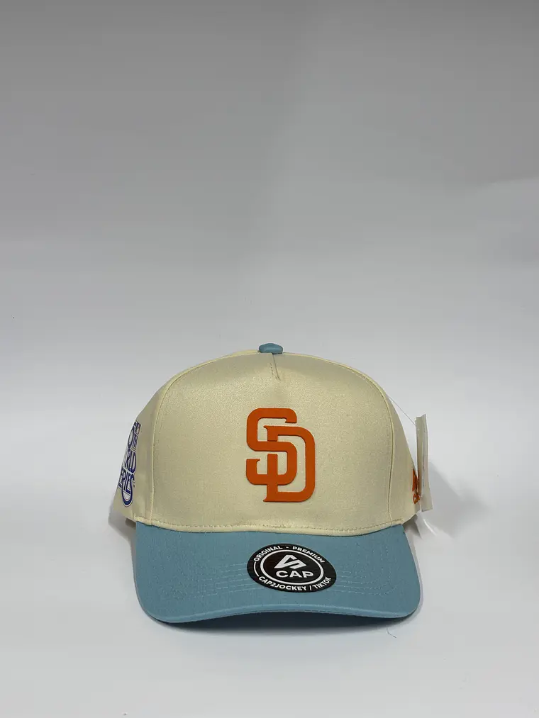 Gorra de lona 5p / Bicolor Beige x Celeste - San Diego 75 1