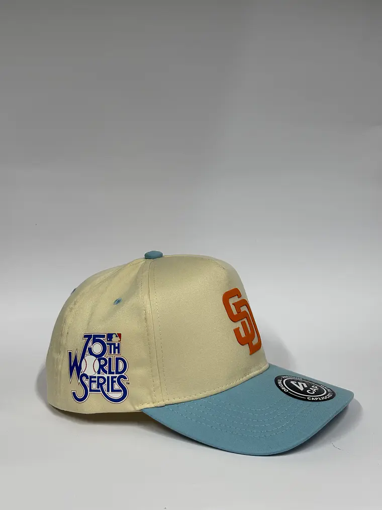 Gorra de lona 5p / Bicolor Beige x Celeste - San Diego 75 3