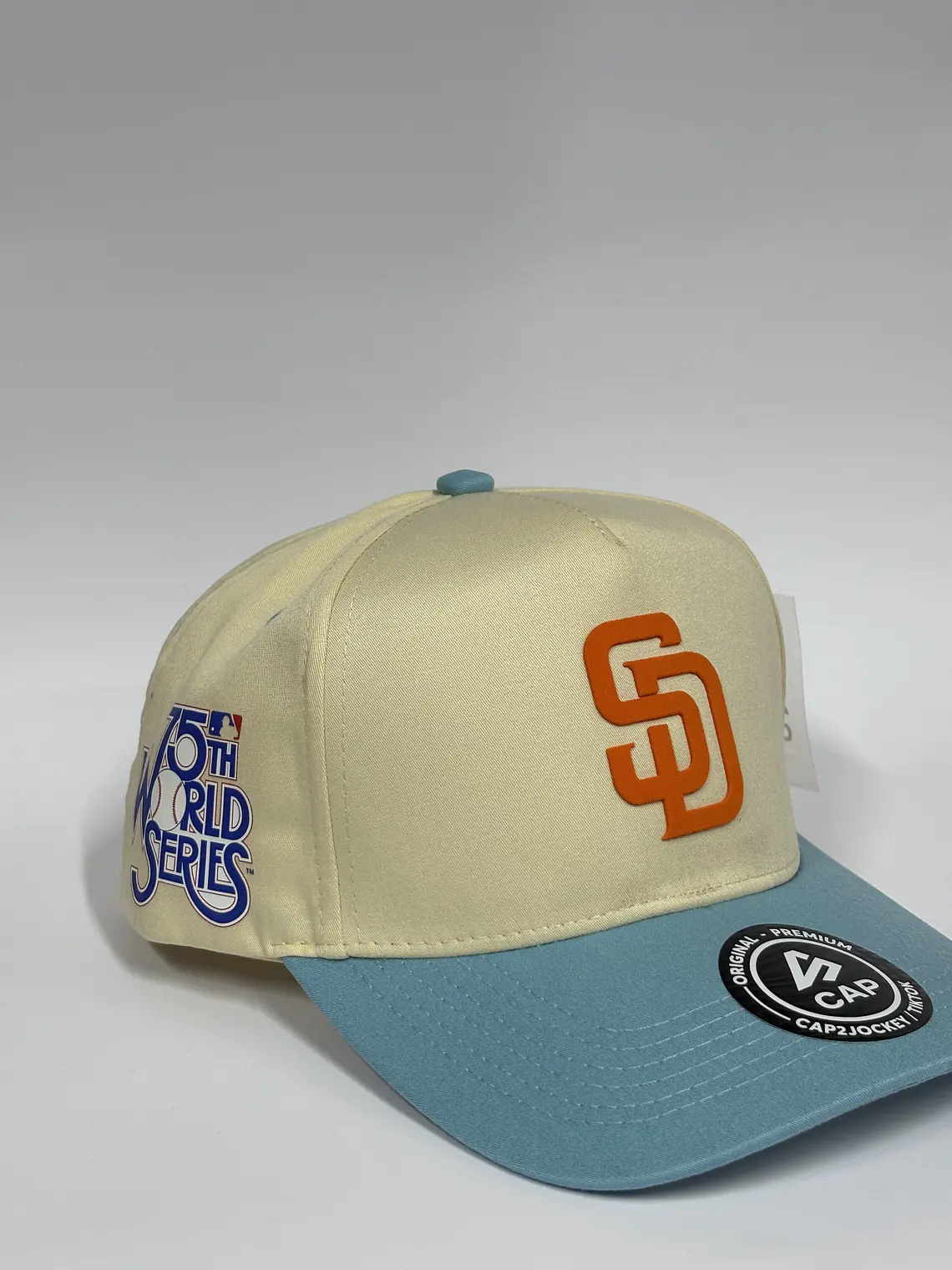 Gorra de lona 5p / Bicolor Beige x Celeste - San Diego 75 2