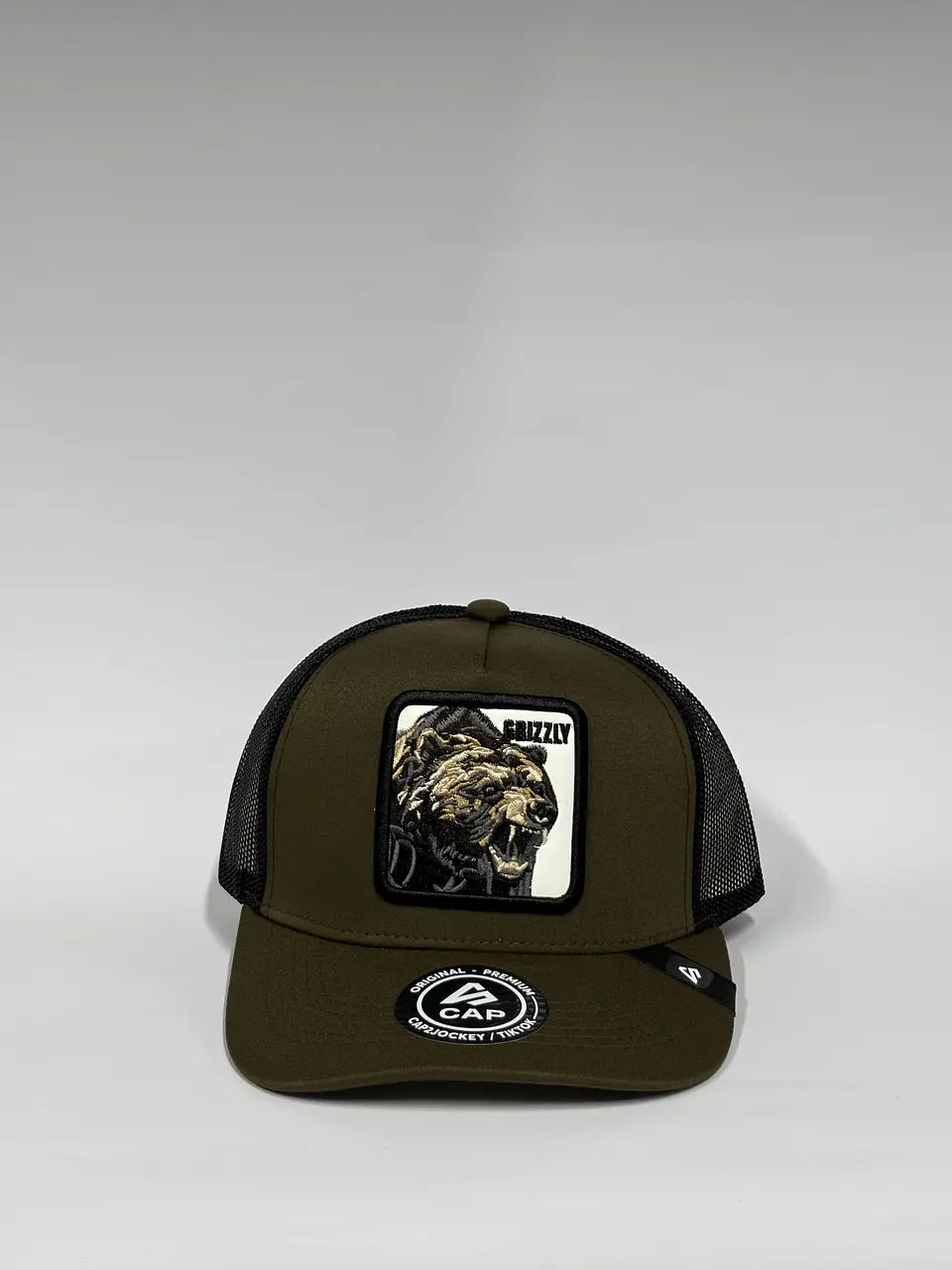Jockey de lona 5p - Verde musgo/ grizzly 1