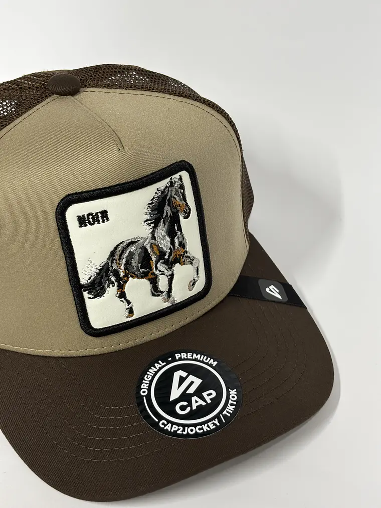 Jockey de malla 5p/ Beige x marrón - Caballo Noir  4