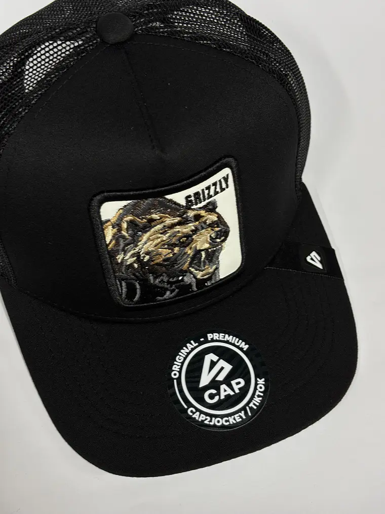 Jockey de malla 5p - Negro / Oso Grizzly  4