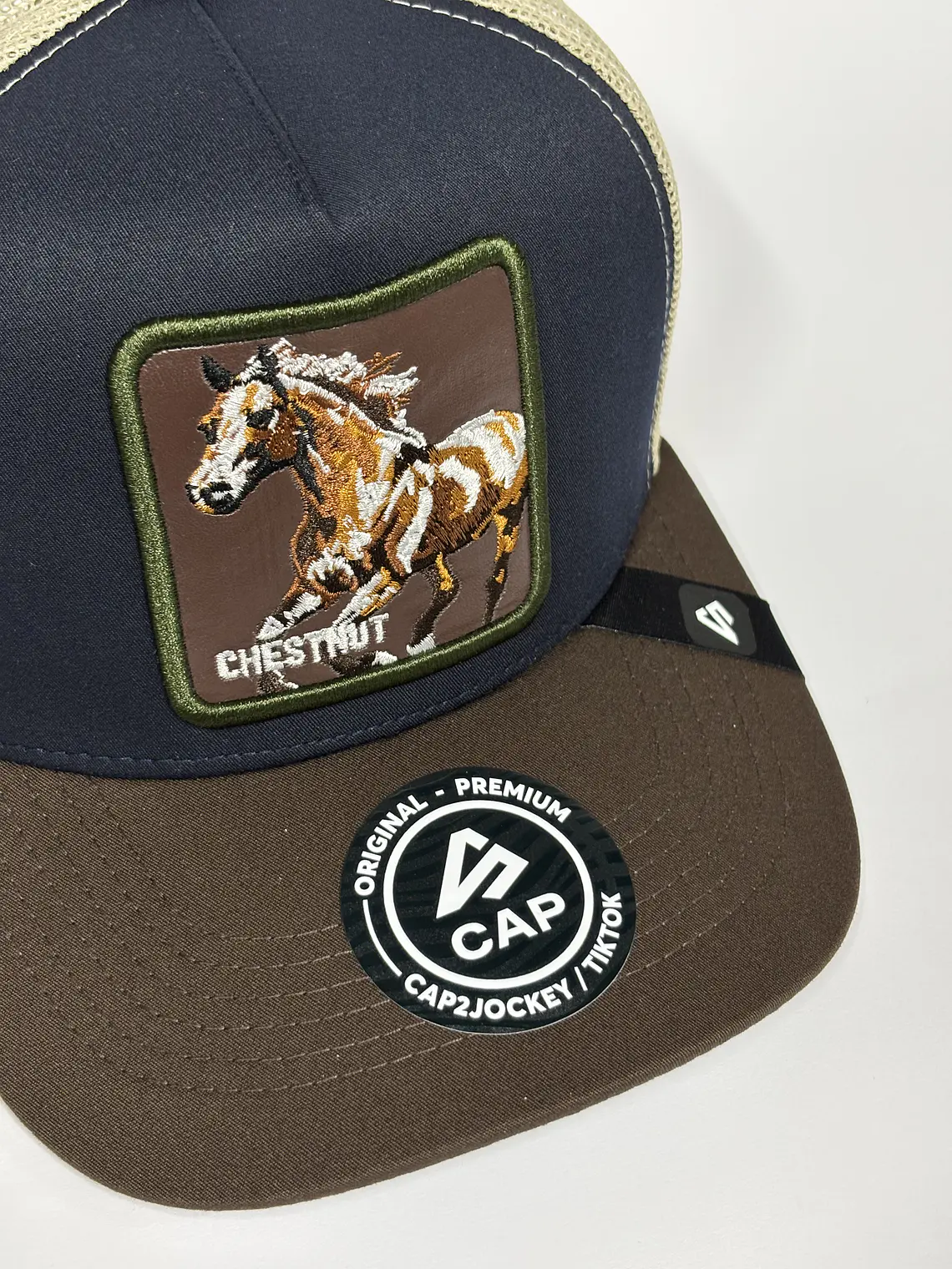 Jockey de malla 5p / Beige x Azul x Marrón - Chestnut 4