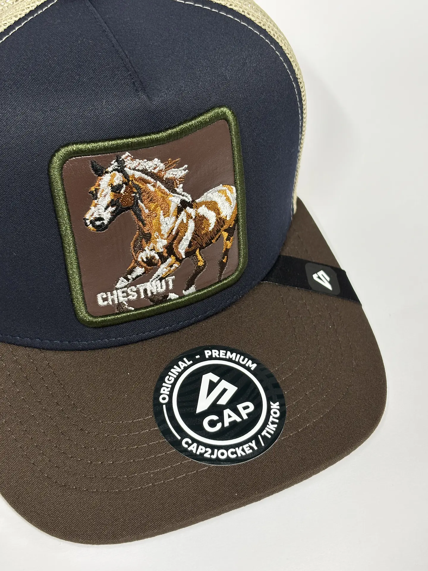 Jockey de malla 5p / Beige x Azul x Marrón - Chestnut 4
