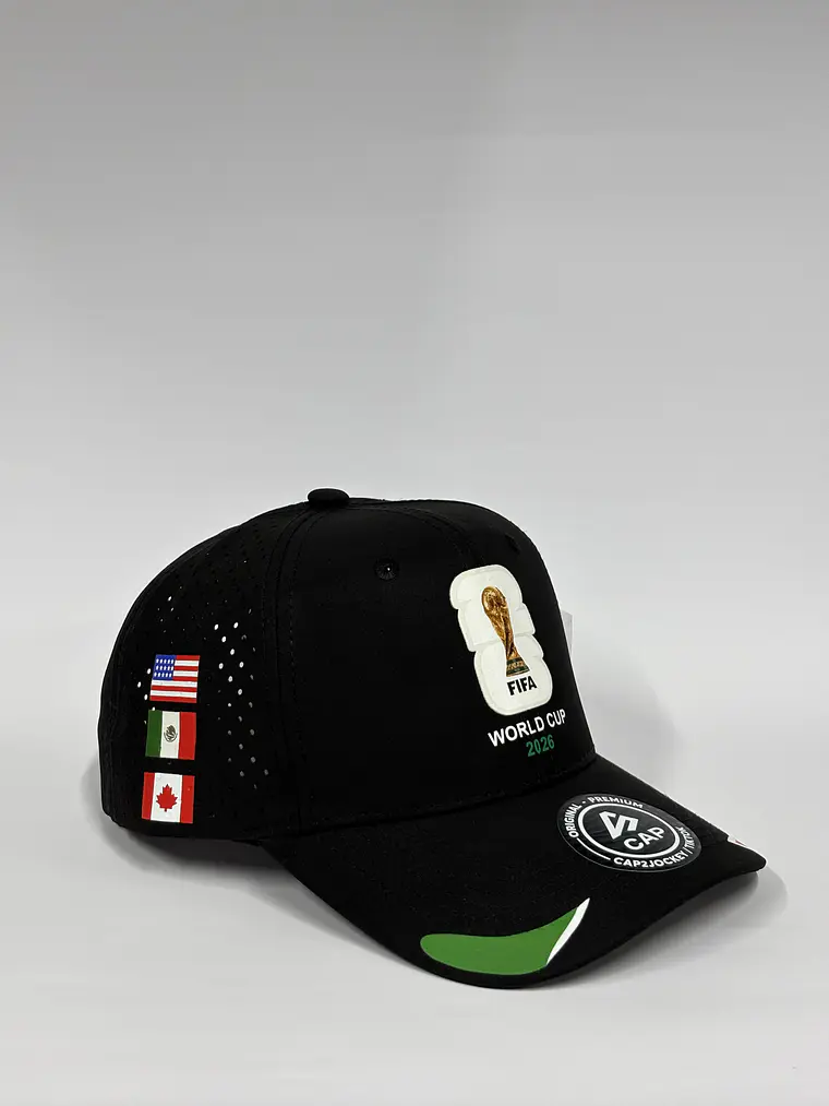 Gorra de lona 6p láser / Negro - Mundial 26 2