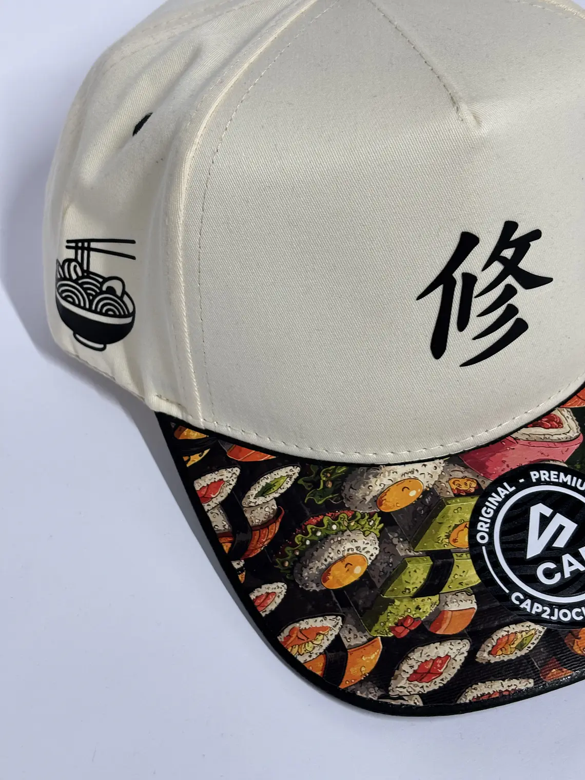 Gorra de lona 5p / Beige x negro - Sushi  4