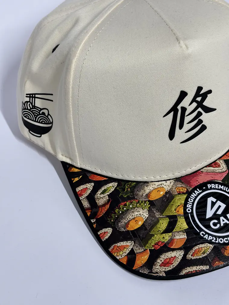 Gorra de lona 5p / Beige x negro - Sushi  4
