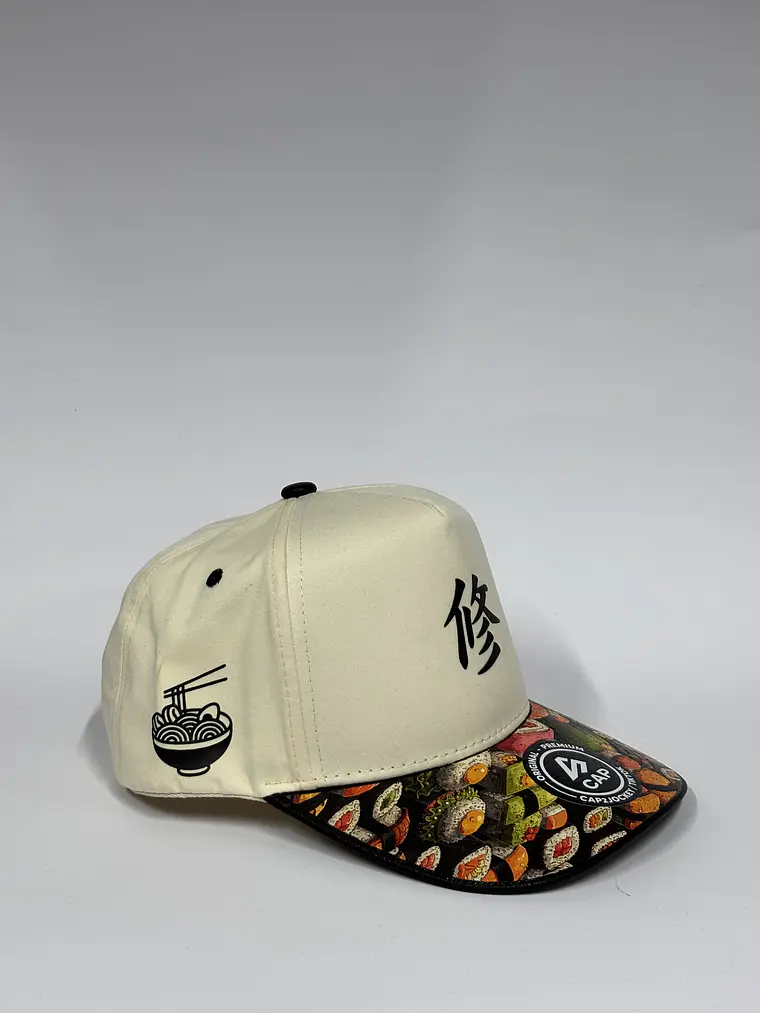 Gorra de lona 5p / Beige x negro - Sushi  2