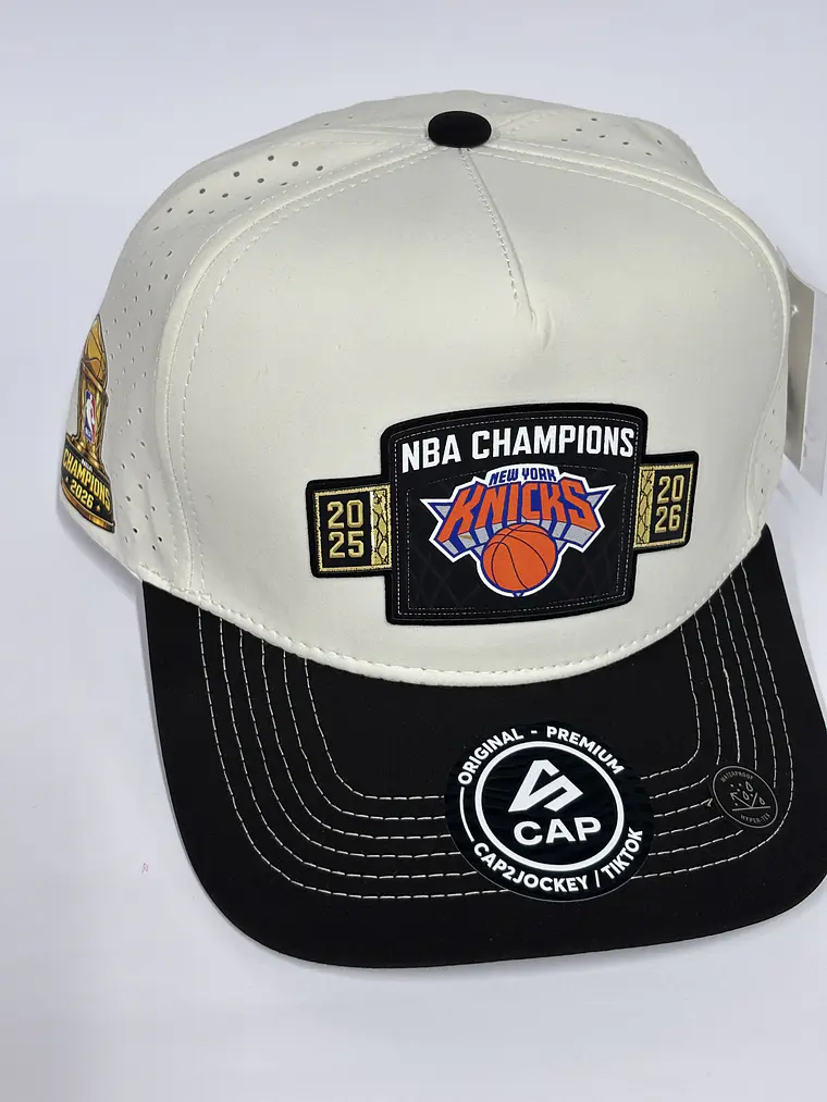 Gorra de lona 5p láser - Bicolor Blanco x Negro - Champions NBA Knicks  2