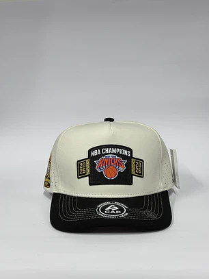 Gorra de lona 5p láser - Bicolor Blanco x Negro - Champions NBA Knicks 