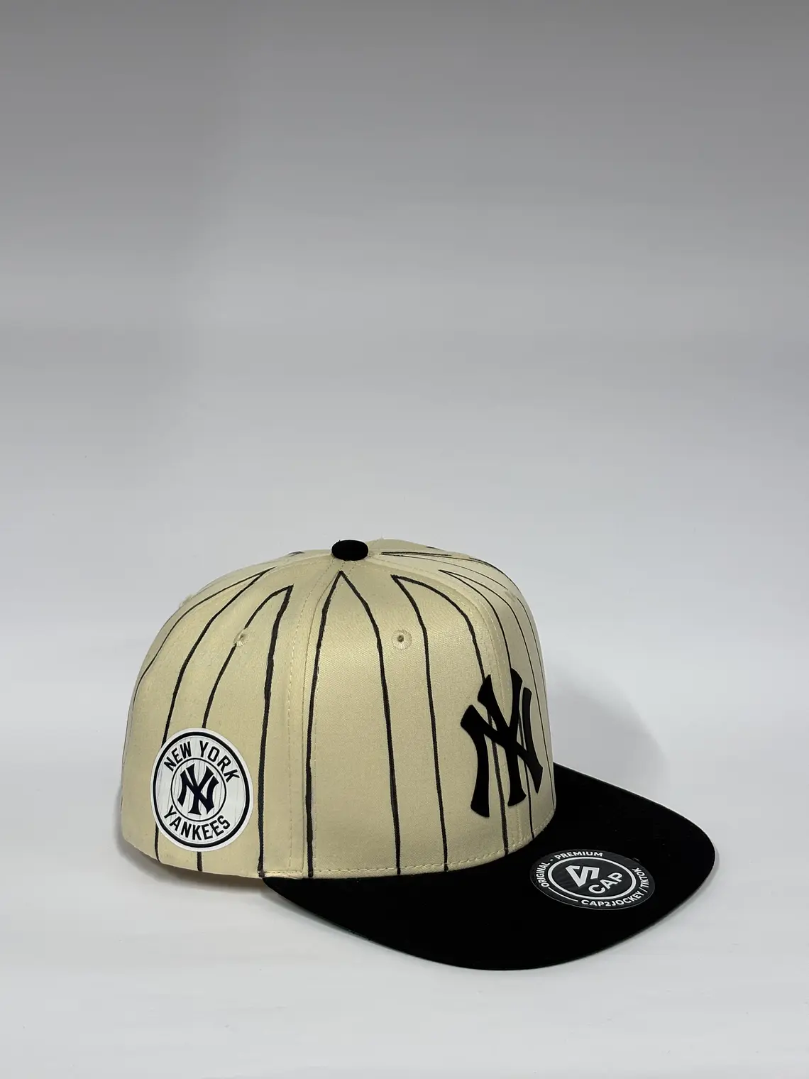 Gorra plana 6p / Bicolor Beige x Negro - NY vintage  3