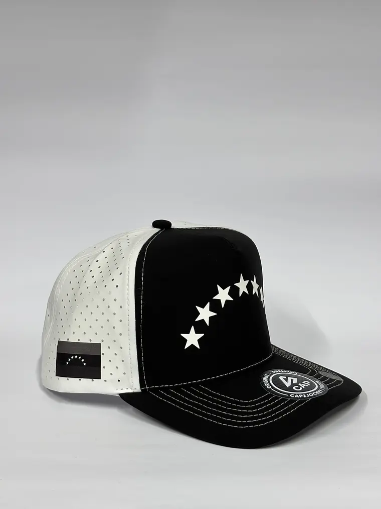 Gorra de lona 5p láser / Bicolor Negro x Blanco - Venezuela 24/06/26 2