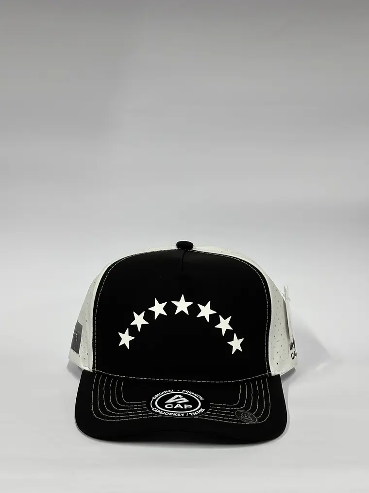Gorra de lona 5p láser / Bicolor Negro x Blanco - Venezuela 24/06/26 1