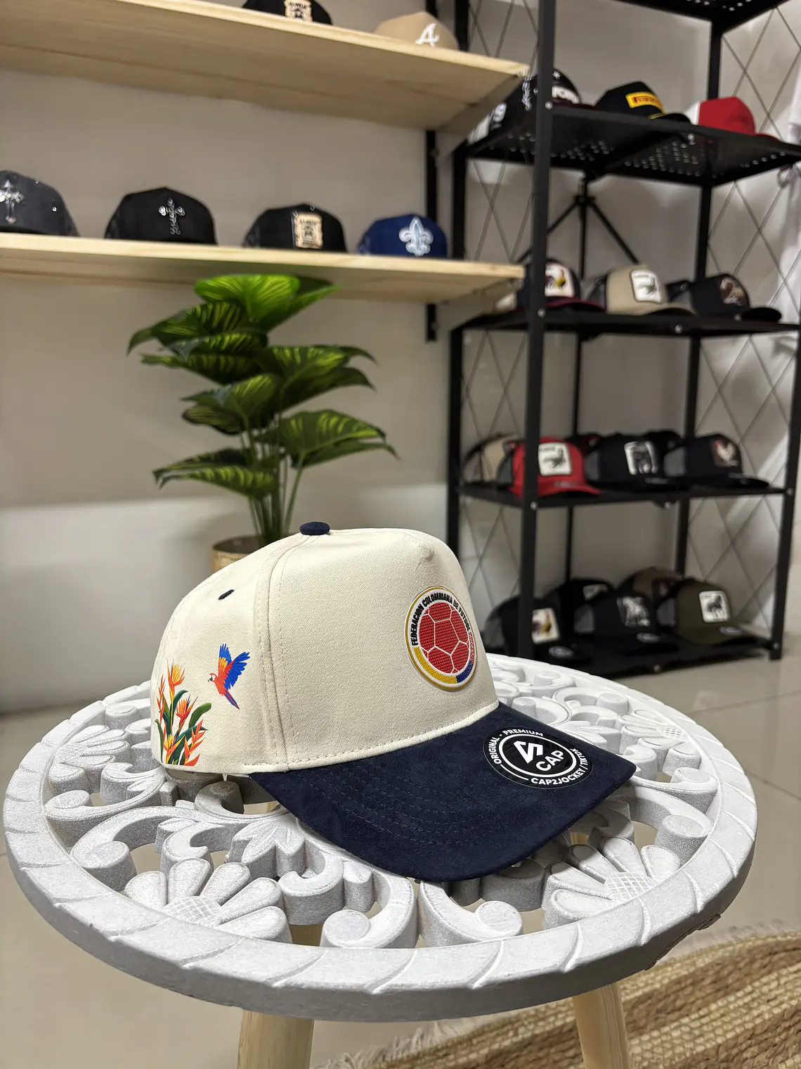 Gorra de lona 5p / Bicolor Beige x Azul M - Selección Colombia 🇨🇴  4