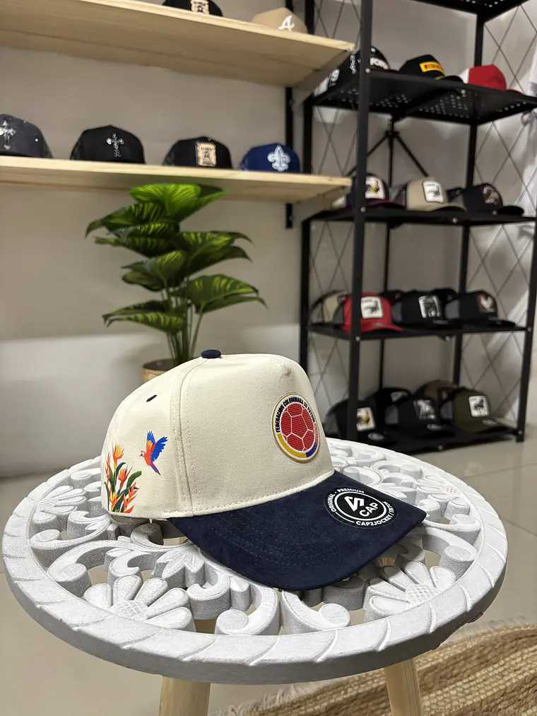 Gorra de lona 5p / Bicolor Beige x Azul M - Selección Colombia 🇨🇴  4