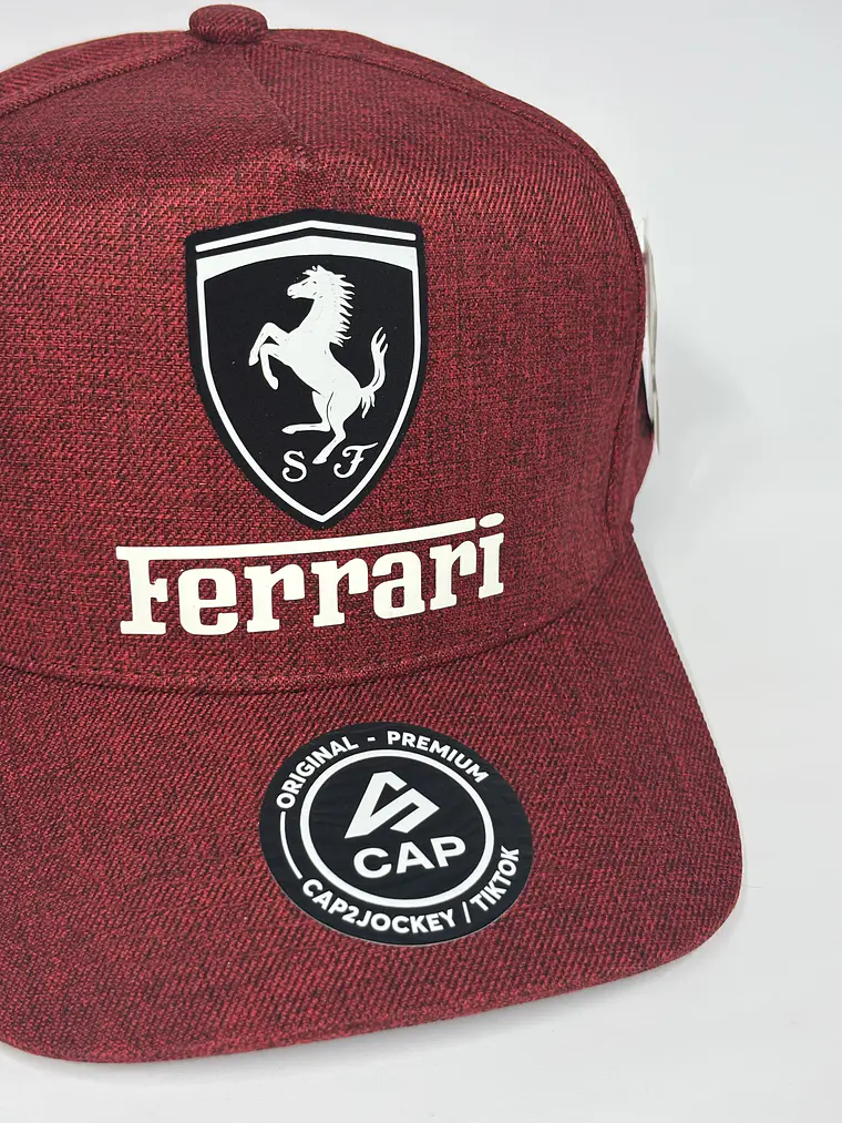 Gorra de lona 5p - Rojo jaspeado / Ferrari pro 4