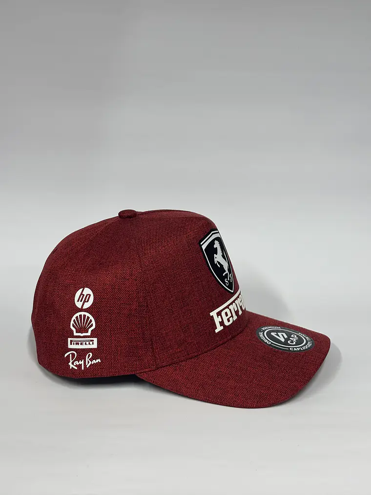 Gorra de lona 5p - Rojo jaspeado / Ferrari pro 2