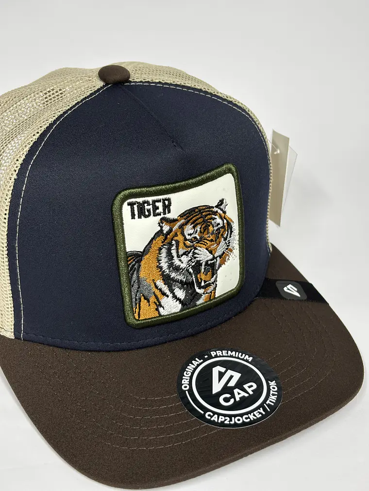 Jockey de malla 5p - Tricolor / Beige x Azul x Marrón - Tiger 2.0 2