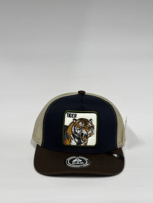 Jockey de malla 5p - Tricolor / Beige x Azul x Marrón - Tiger 2.0