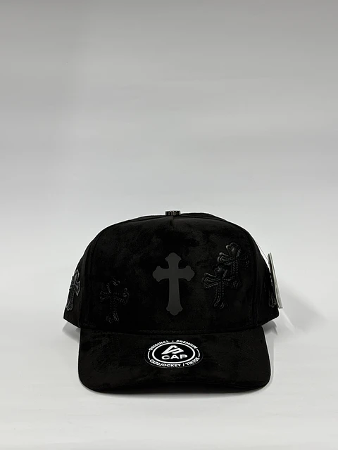 Gorra de gamuza 5p - Full Negro - Cruces de la noche 