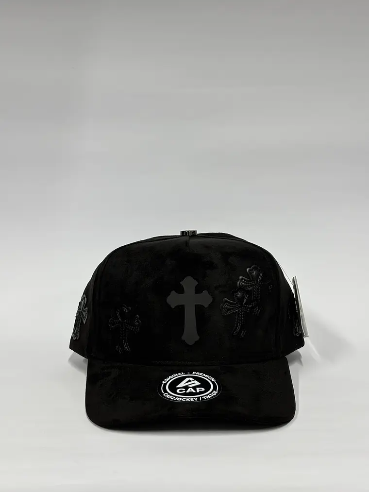 Gorra de gamuza 5p - Full Negro - Cruces de la noche  1