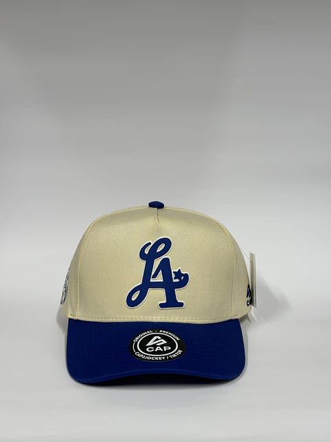 Gorra de lona 5p - Bicolor Beige x Azul - Los Ángeles LA 