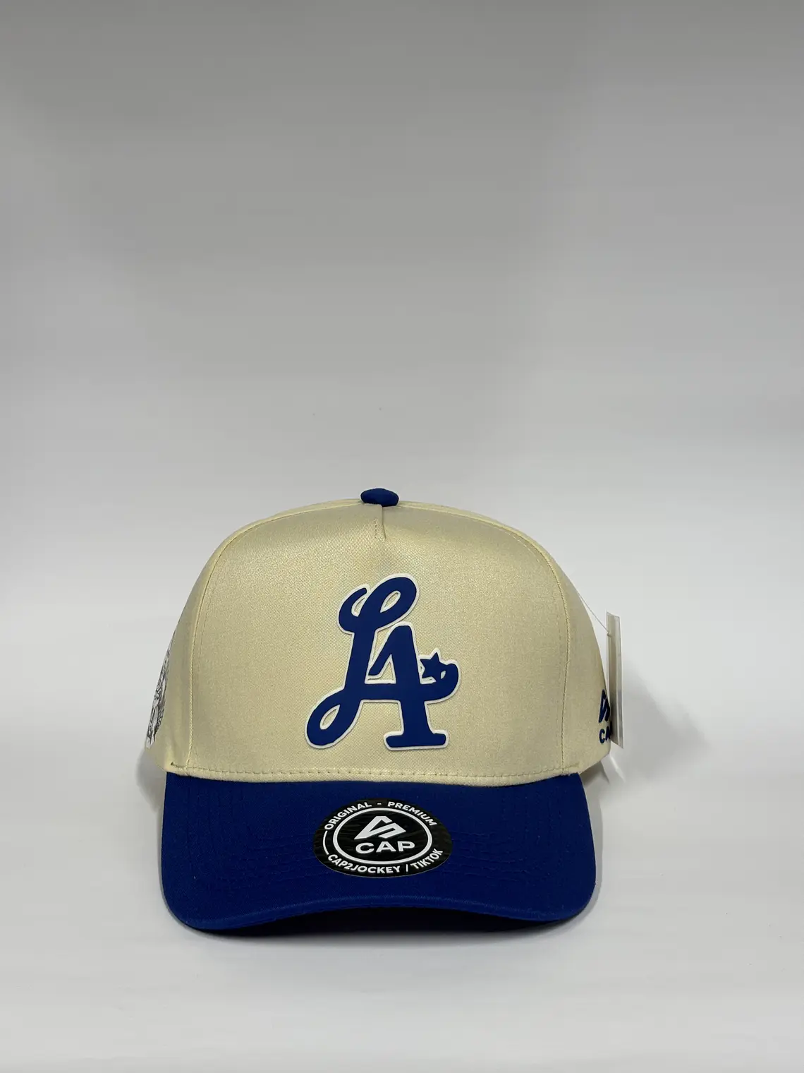 Gorra de lona 5p - Bicolor Beige x Azul - Los Ángeles LA  1