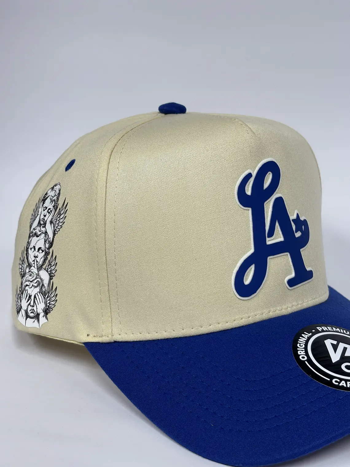 Gorra de lona 5p - Bicolor Beige x Azul - Los Ángeles LA  2