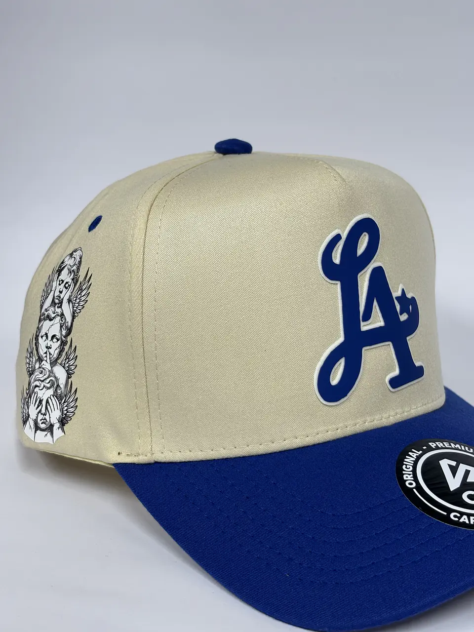 Gorra de lona 5p - Bicolor Beige x Azul - Los Ángeles LA  2