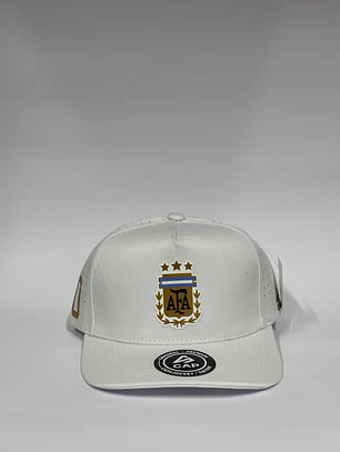 Gorra de lona 5p - Blanca / Argentina clasic 