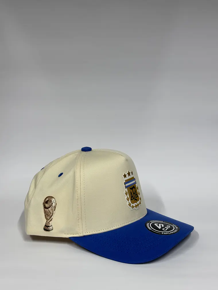 Gorra de lona 5p - Bicolor Beige x Azul - Selección argentina 🇦🇷  4