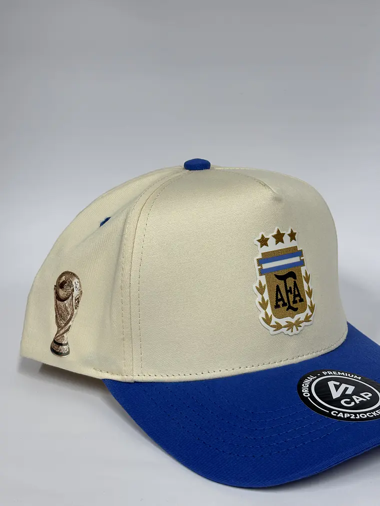Gorra de lona 5p - Bicolor Beige x Azul - Selección argentina 🇦🇷  2