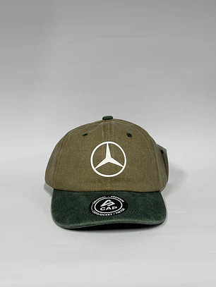 Gorra de lona 6p Niño - Bicolor Verde x café / Mercedes f1