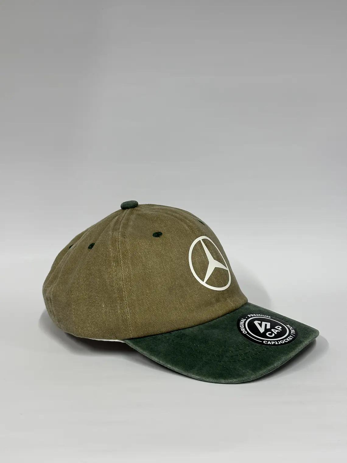 Gorra de lona 6p Niño - Bicolor Verde x café / Mercedes f1 4